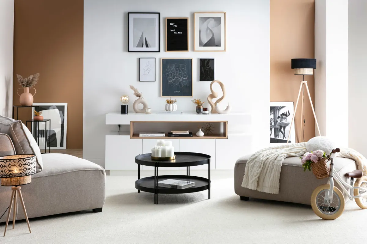 Miliboo Designer-Anrichte und Holznische weiß matt LIVO* Sideboards