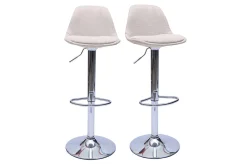 Miliboo Designer-Barhocker aus beigem samtigem Stoff im 2er-Set STEEVY* Barhocker
