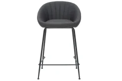 Miliboo Designer-Barhocker dunkelgrauer Stoff 65cm (2er Set) SHERU* Barhocker