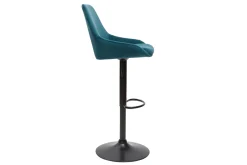Miliboo Designer-Barhocker verstellbar petrolblau Samt (2er-Set) HOLO* Barhocker