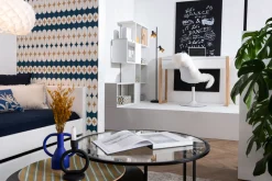 Miliboo Designer-Bücherregal und Trennwand glänzend weiß lackiert H147 cm COMO* Bücherregale|Bücherregale