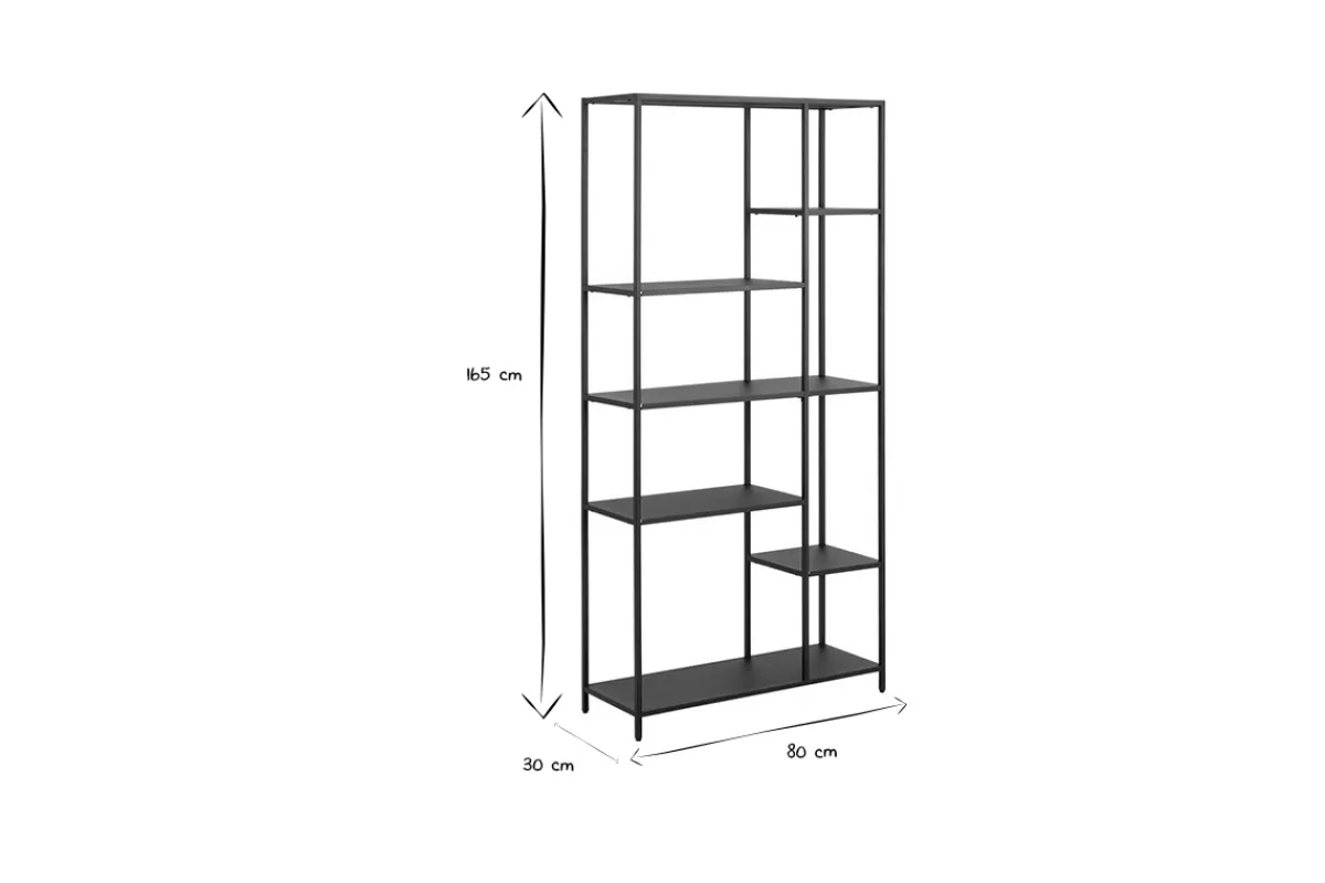 Miliboo Designer-Bücherschrank L79,5cm schwarzes Metall PODIUM* Bücherregale|Bücherregale