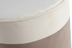 Miliboo Designer-Hocker aus cremeweißem und Taupefarbenem Samt D 40 cm DAISY* Sitzsäcke|Sitzsäcke