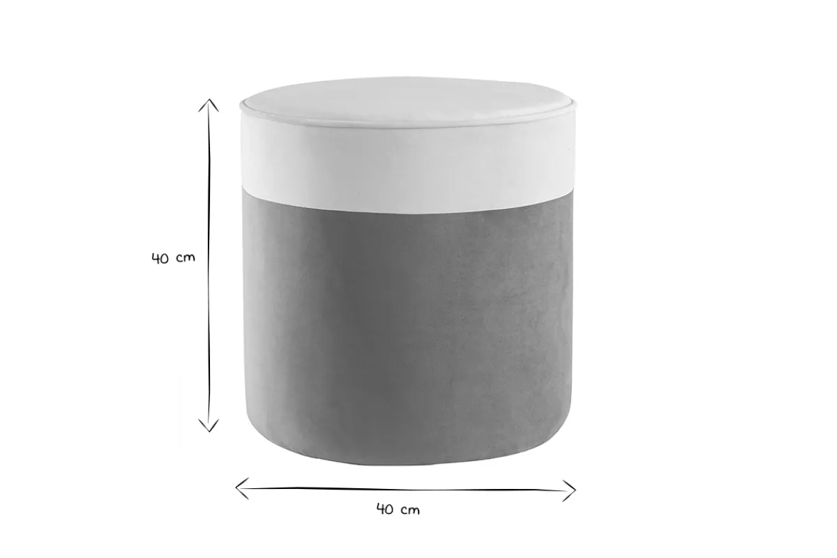 Miliboo Designer-Hocker aus cremeweißem und Taupefarbenem Samt D 40 cm DAISY* Sitzsäcke|Sitzsäcke