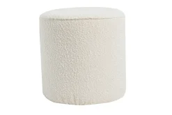 Miliboo Designer-Hocker weißer Stoff aus Bouclé-Wolle D 40cm MERIBEL* Sitzsäcke|Sitzsäcke