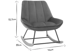 Miliboo Designer-Schaukelstuhl aus petrolblauem Samt BILLIE* Schaukelstühle|Sessel