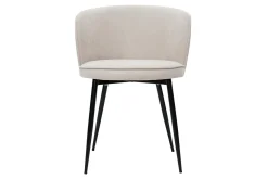 Miliboo Designer-Stühle aus beigem Stoff mit Samteffekt 2er-Set SERIF* Design-stühle