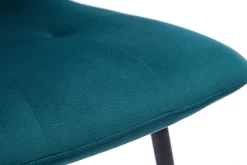 Miliboo Designer-Stühle gepolstert aus petrolblauem Samt und schwarzem Metall 2er-Set ESCAPE* Design-stühle