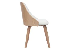 Miliboo Designer-Stuhl aus zwei Materialien weiß und helles Holz FLUFFY* Design-sessel|Design-stühle