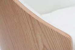 Miliboo Designer-Stuhl aus zwei Materialien weiß und helles Holz FLUFFY* Design-sessel|Design-stühle
