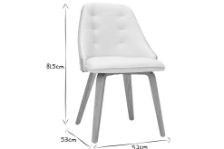 Miliboo Designer-Stuhl aus zwei Materialien weiß und helles Holz FLUFFY* Design-sessel|Design-stühle