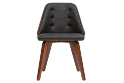 Miliboo Designer-Stuhl in schwarz und dunklem Holz FLUFFY* Design-sessel|Design-stühle