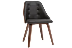 Miliboo Designer-Stuhl in schwarz und dunklem Holz FLUFFY* Design-sessel|Design-stühle