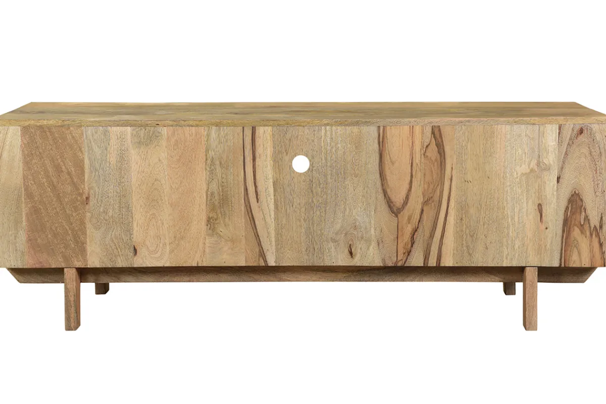 Miliboo Designer-TV-Schrank Mangoholz und Messing ZAIKA* Tv-lowboards