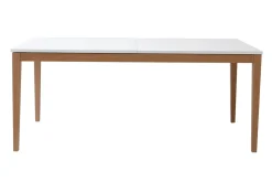 Miliboo Design-Esstisch ausziehbar Weiß Füße Holz L180-260 DELAH* Ausziehtische