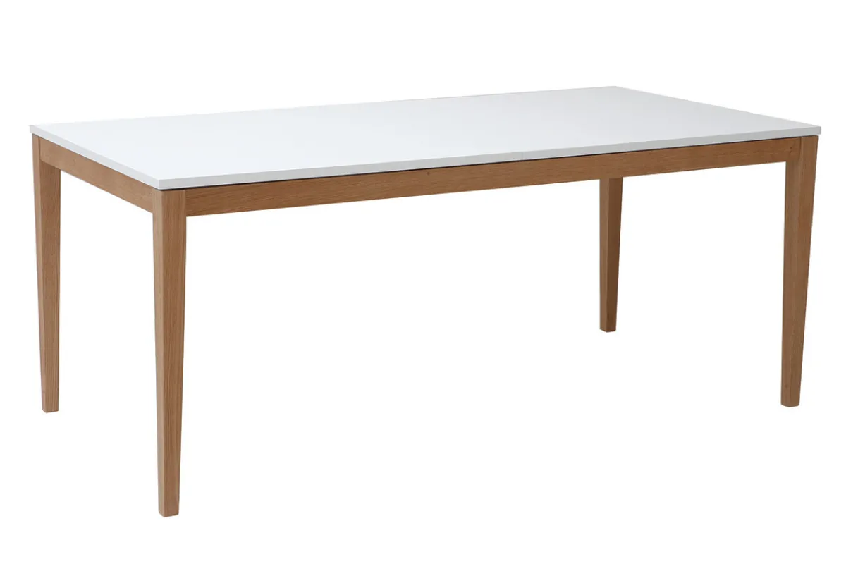 Miliboo Design-Esstisch ausziehbar Weiß Füße Holz L180-260 DELAH* Ausziehtische