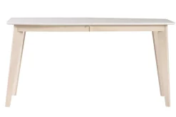 Miliboo Design-Esstisch ausziehbar Weiß und helles Holz L150-200 LEENA* Ausziehtische