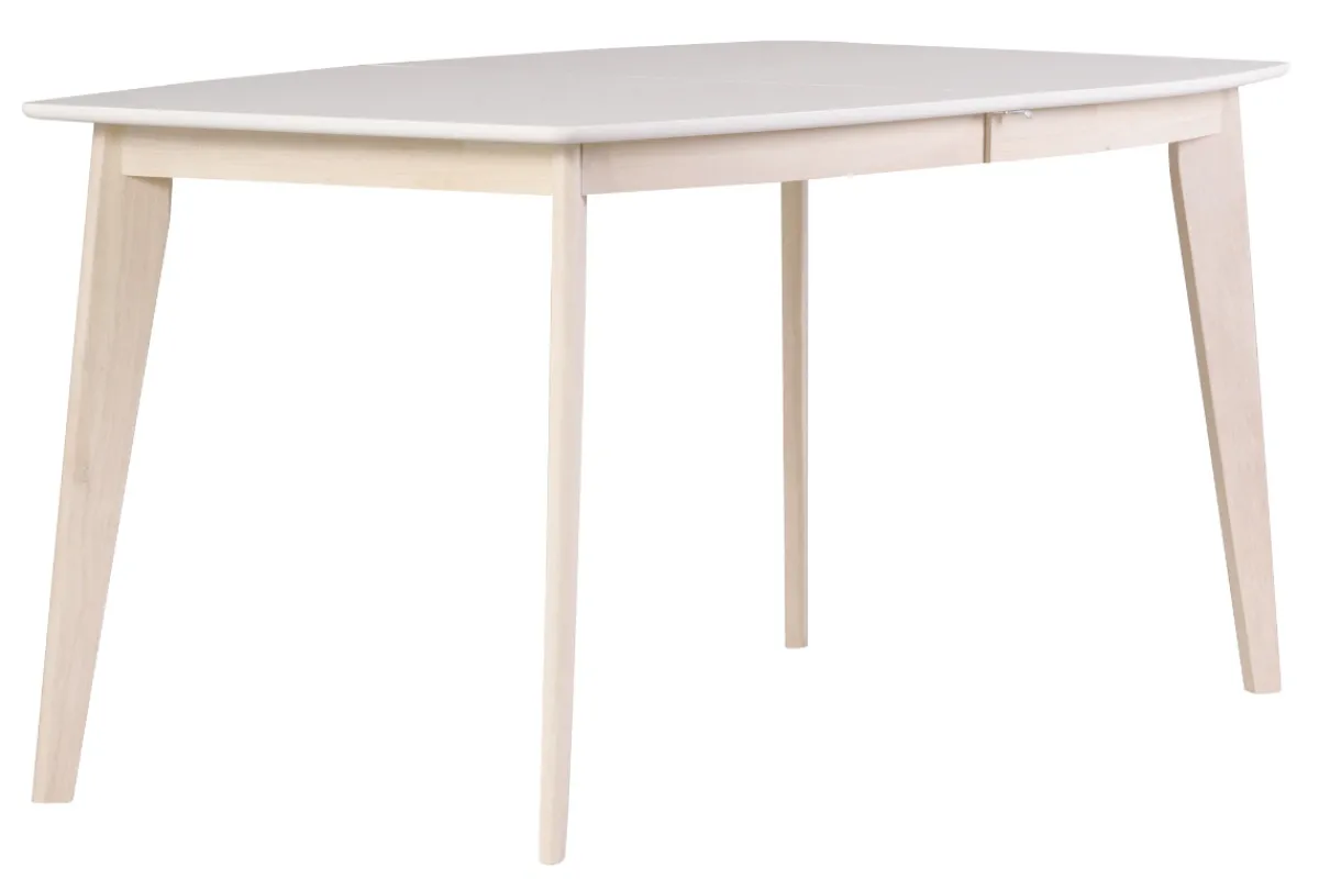 Miliboo Design-Esstisch ausziehbar Weiß und helles Holz L150-200 LEENA* Ausziehtische