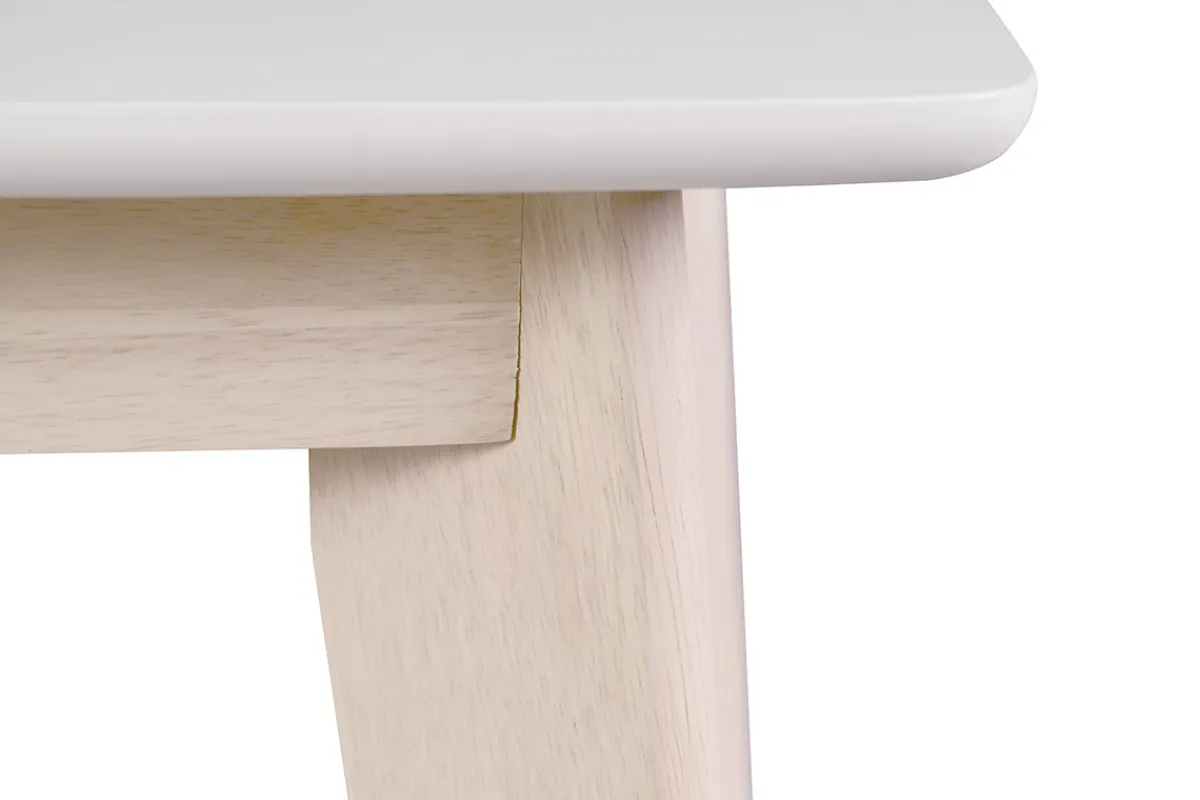Miliboo Design-Esstisch ausziehbar Weiß und helles Holz L150-200 LEENA* Ausziehtische
