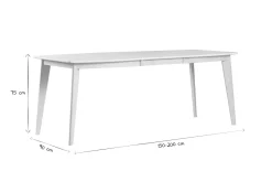 Miliboo Design-Esstisch ausziehbar Weiß und helles Holz L150-200 LEENA* Ausziehtische