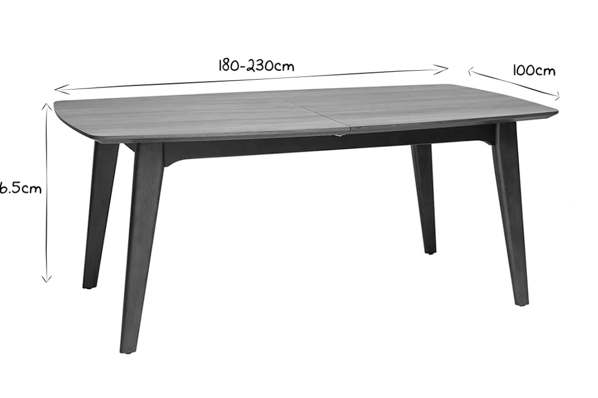 Miliboo Design-Esstisch ausziehbar Nussbaum L180-230 FIFTIES* Ausziehtische