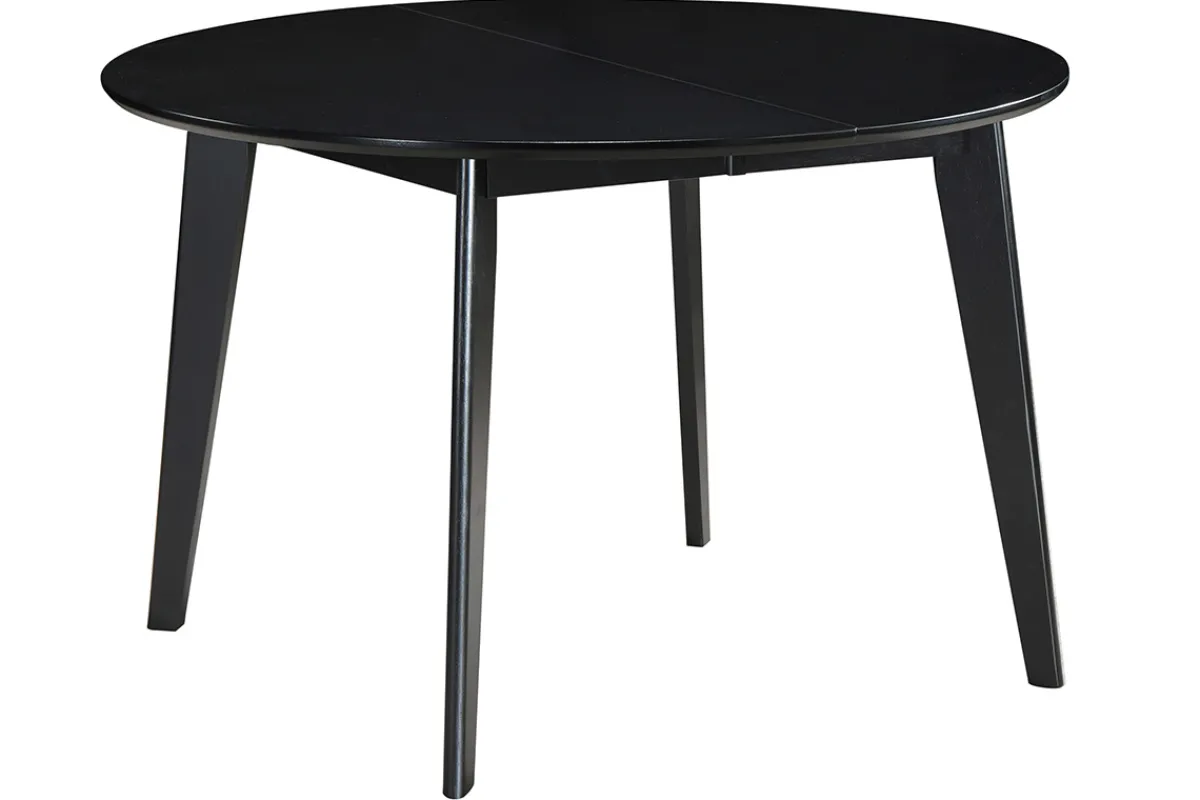 Miliboo Design-Esstisch rund ausziehbar Schwarz L120-150 LEENA* Ausziehtische
