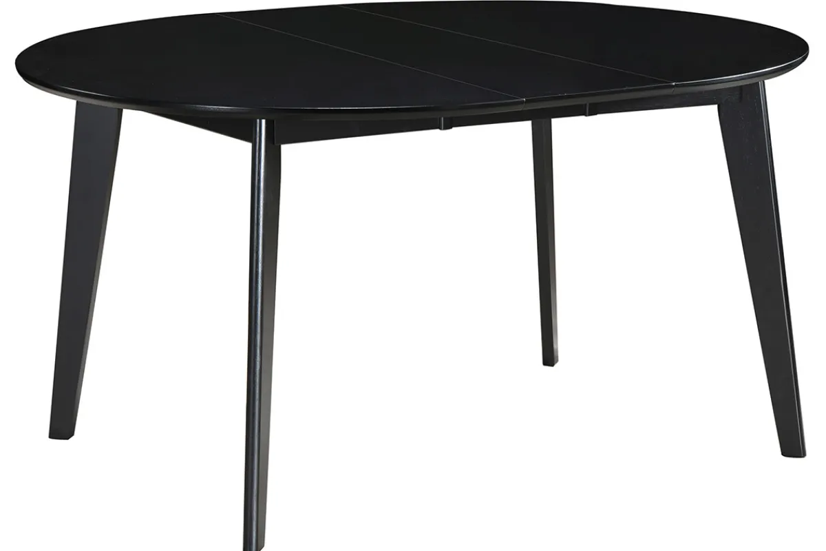 Miliboo Design-Esstisch rund ausziehbar Schwarz L120-150 LEENA* Ausziehtische