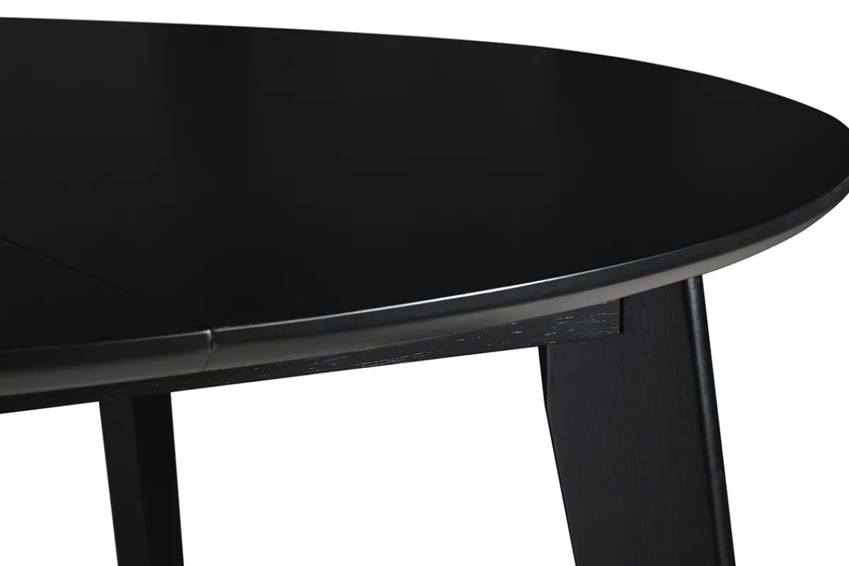 Miliboo Design-Esstisch rund ausziehbar Schwarz L120-150 LEENA* Ausziehtische