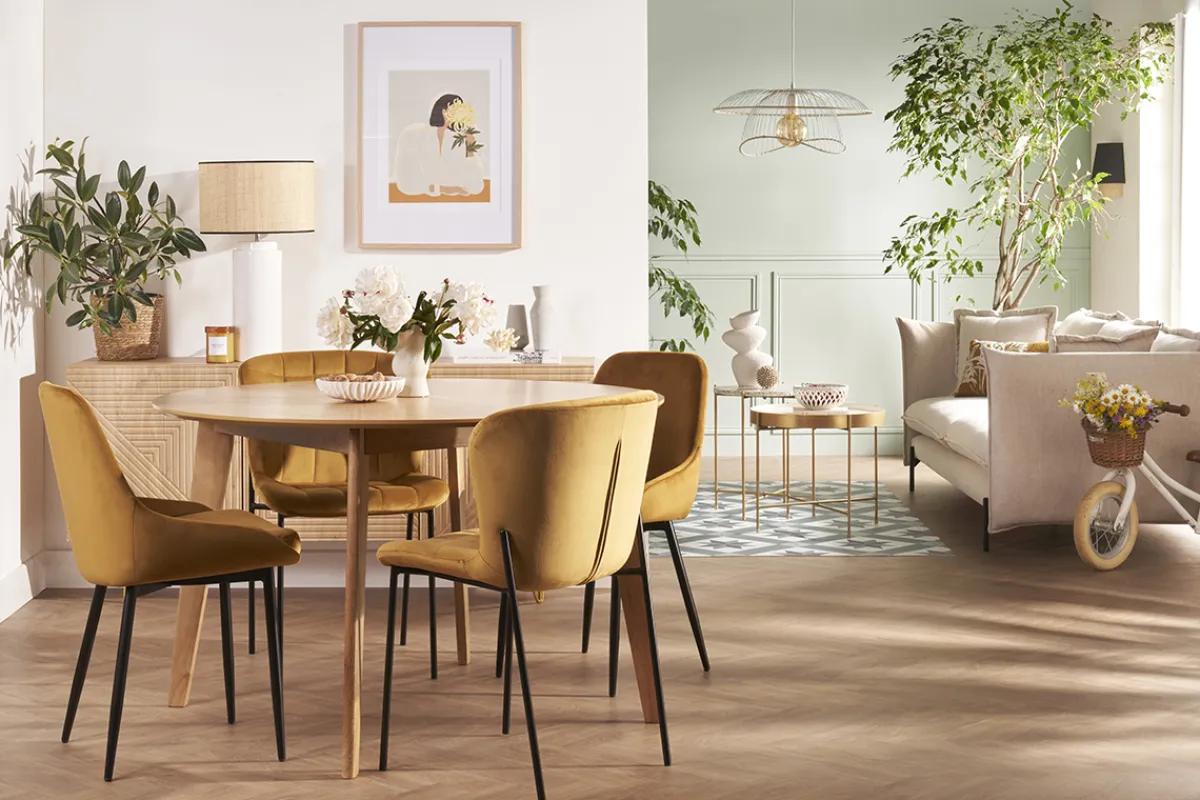 Miliboo Design-Esstisch rund ausziehbar Eiche L120-150 LEENA* Ausziehtische
