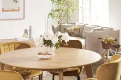 Miliboo Design-Esstisch rund ausziehbar Eiche L120-150 LEENA* Ausziehtische