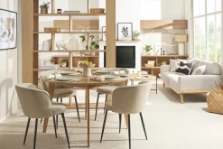 Miliboo Design-Esstisch rund ausziehbar Eiche L120-150 LEENA* Ausziehtische