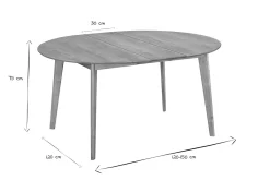 Miliboo Design-Esstisch rund ausziehbar Eiche L120-150 LEENA* Ausziehtische