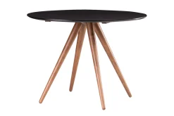 Miliboo Design-Esstisch rund Nussbaum und Schwarz D106 WALFORD* Esstische