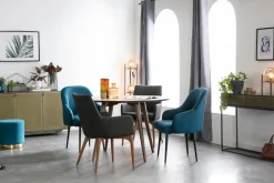 Miliboo Design-Esstisch rund Nussbaum D120 LIVIA* Esstische