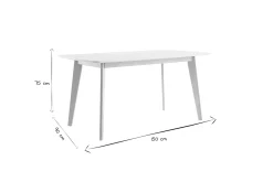 Miliboo Design-Esstisch Weiß und helles Holz L150 LEENA* Esstische