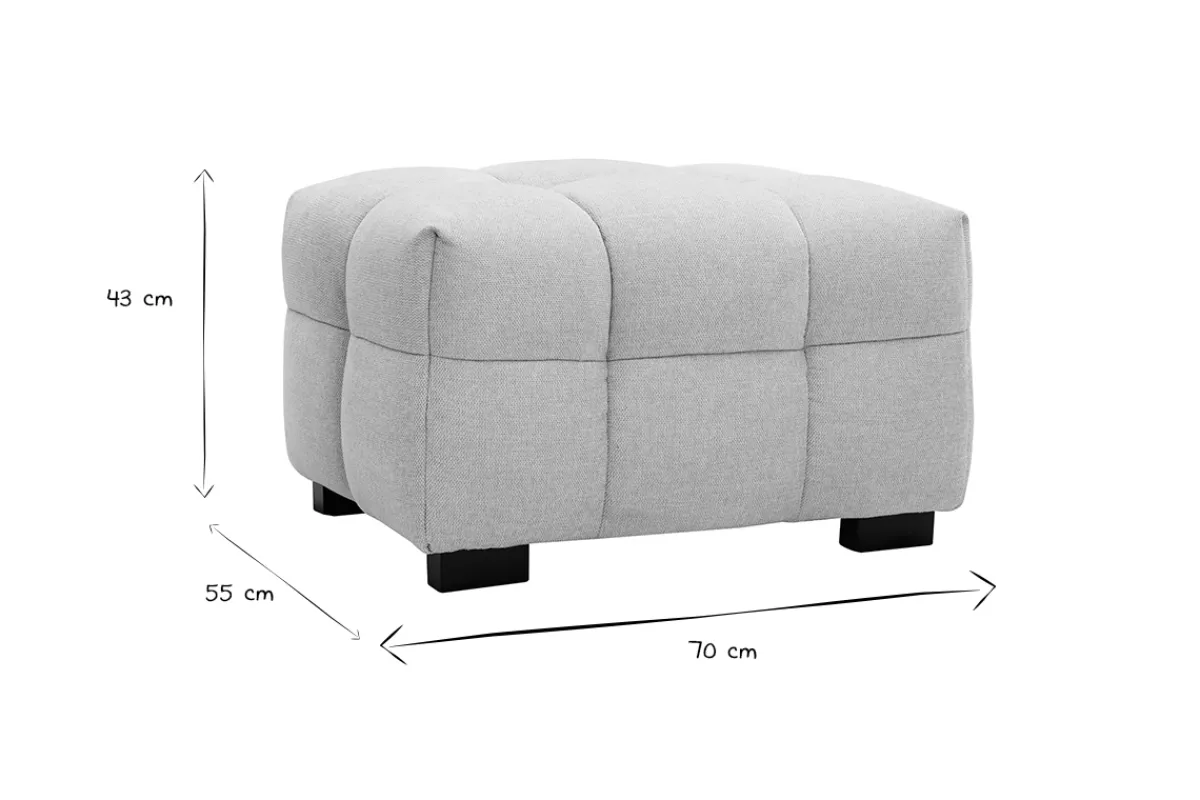 Miliboo Design-Fußstütze mit beigem Stoff im Samtdesign CORTO* Sitzsäcke|Sitzsäcke