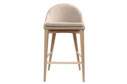 Miliboo Design-Hochstuhl Holz Polyester Beige SHANA* Barhocker
