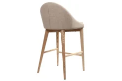 Miliboo Design-Hochstuhl Holz Polyester Beige SHANA* Barhocker