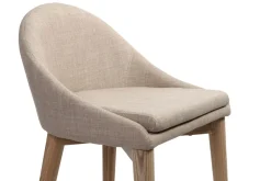 Miliboo Design-Hochstuhl Holz Polyester Beige SHANA* Barhocker