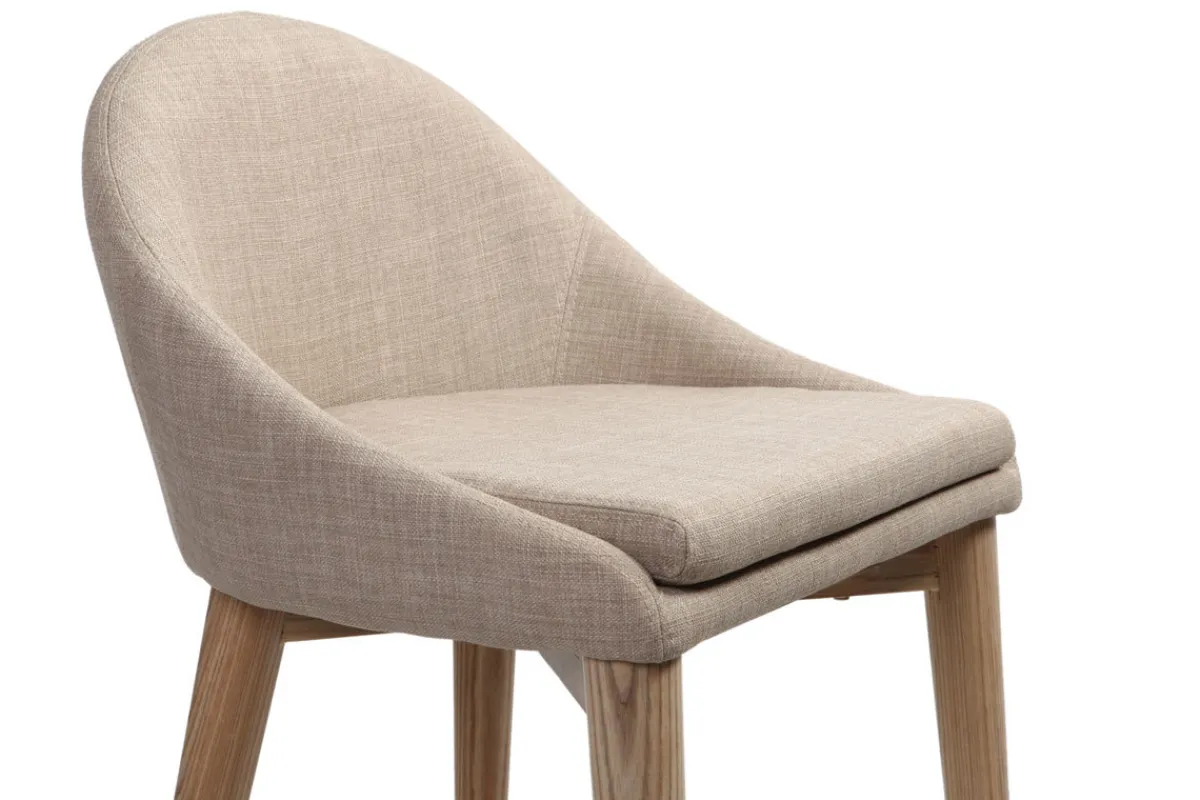 Miliboo Design-Hochstuhl Holz Polyester Beige SHANA* Barhocker