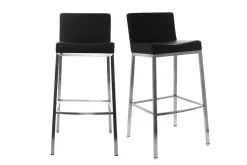 Miliboo Design-Hocker 66 cm Schwarz 2er-Set EPSILON* Barhocker