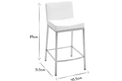 Miliboo Design-Hocker 66 cm Weiß 2er-Set EPSILON* Barhocker