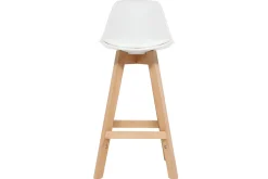 Miliboo Design-Hocker Weiß und Holz 65 cm 2er-Set MINI PAULINE* Barhocker