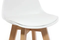 Miliboo Design-Hocker Weiß und Holz 65 cm 2er-Set MINI PAULINE* Barhocker