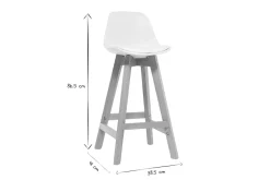 Miliboo Design-Hocker Weiß und Holz 65 cm 2er-Set MINI PAULINE* Barhocker