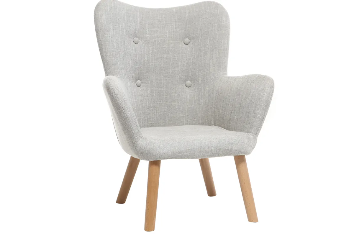 Miliboo Design-Kindersessel Hellgrau BABY BRISTOL*Kinder Kindersessel