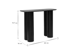 Miliboo Design-Konsole aus schwarzem Holz B100 cm FOLEEN* Konsolentische