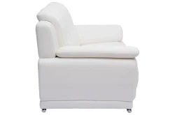 Miliboo Design-Ledersofa cremefarben zwei Plätze Büffelleder TAMARA* Ledersofas