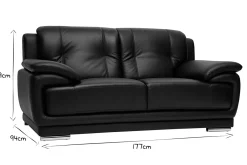 Miliboo Design-Ledersofa cremefarben zwei Plätze Büffelleder TAMARA* Ledersofas