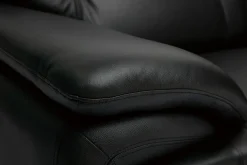 Miliboo Design-Ledersofa schwarz drei Plätze Büffelleder TAMARA* Ledersofas